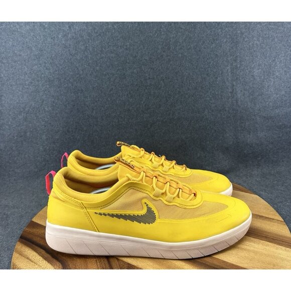 Nike Mens SB Nyjah Free 2 CU9220-700 Pollen Yellow Skate Shoes Sneakers Size 14